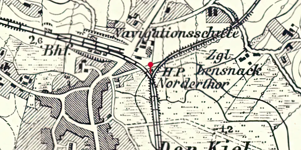 Historisk kort over Aabenraa Nørreport Trinbræt Historisk kort over Aabenraa Nørreport Trinbræt