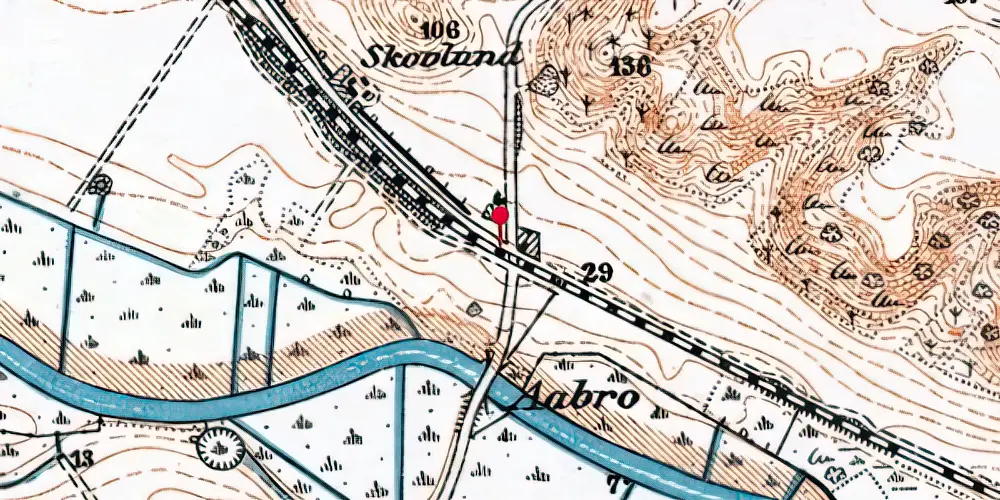 Historisk kort over Åbro Trinbræt