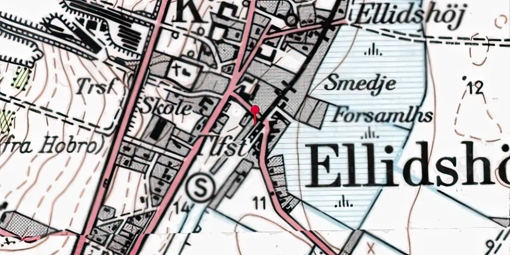 Historisk kort over Ellidshøj Station