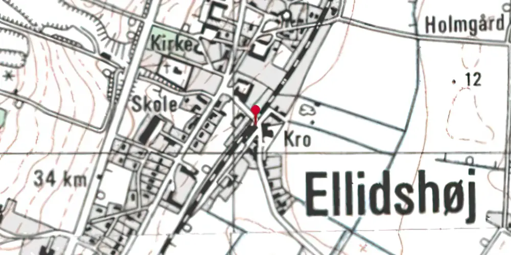 Historisk kort over Ellidshøj Station