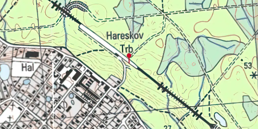 Historisk kort over Hareskov S-togstrinbræt Historisk kort over Hareskov S-togstrinbræt