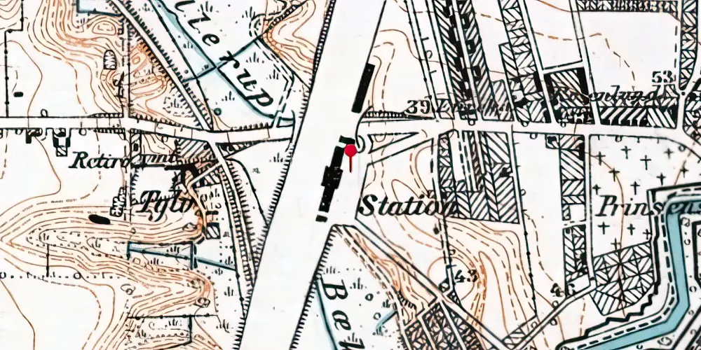 Historisk kort over Fredericia Station Historisk kort over Fredericia Station