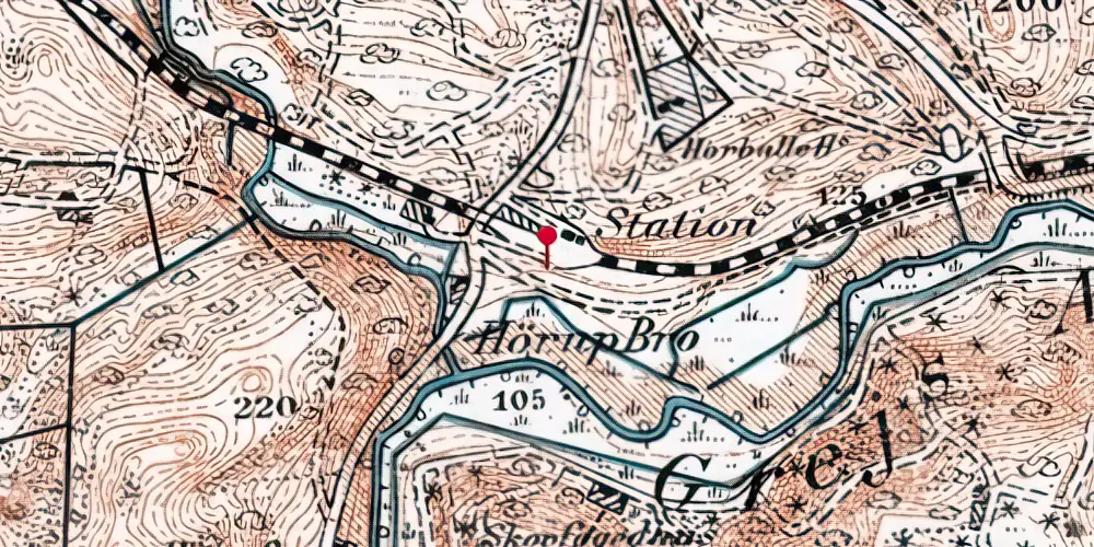 Historisk kort over Højgård Billetsalgssted Historisk kort over Højgård Billetsalgssted
