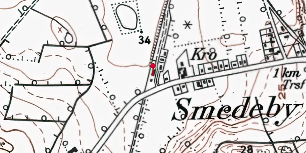 Historisk kort over Smedeby Station Historisk kort over Smedeby Station