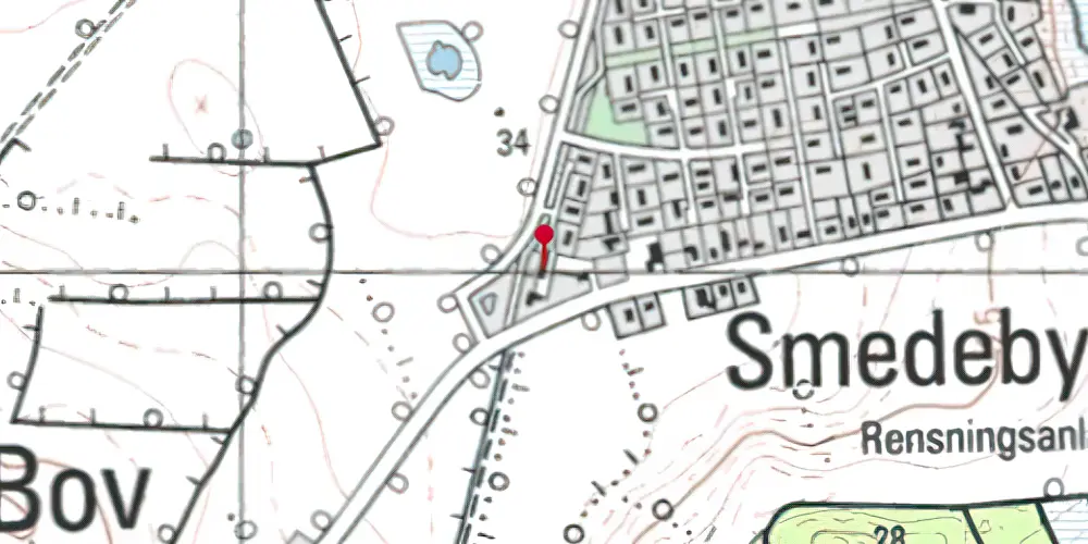 Historisk kort over Smedeby Station Historisk kort over Smedeby Station
