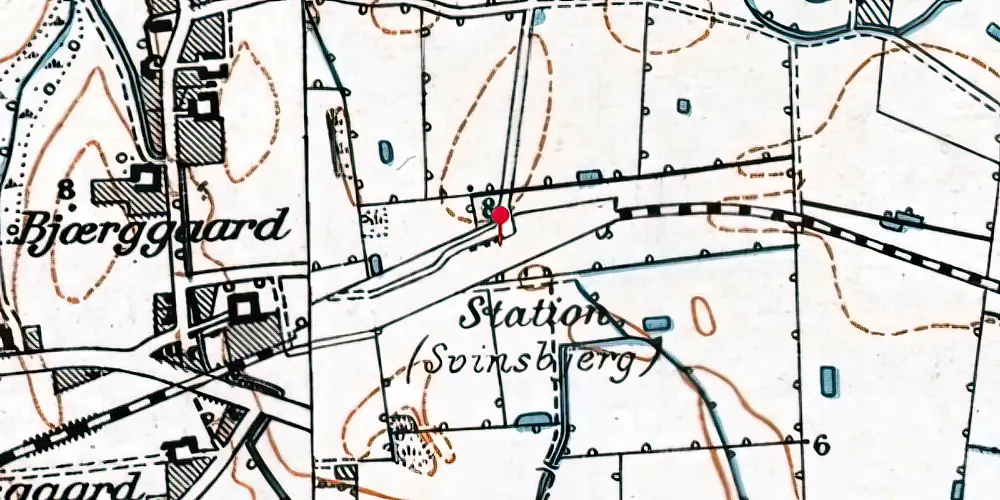 Historisk kort over Svinsbjerg Station Historisk kort over Svinsbjerg Station