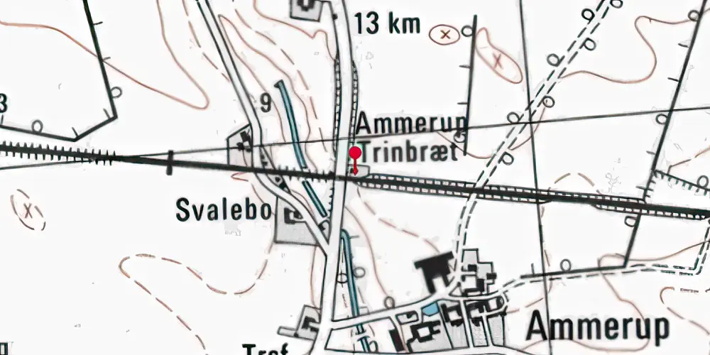Historisk kort over Ammerup Trinbræt Historisk kort over Ammerup Trinbræt