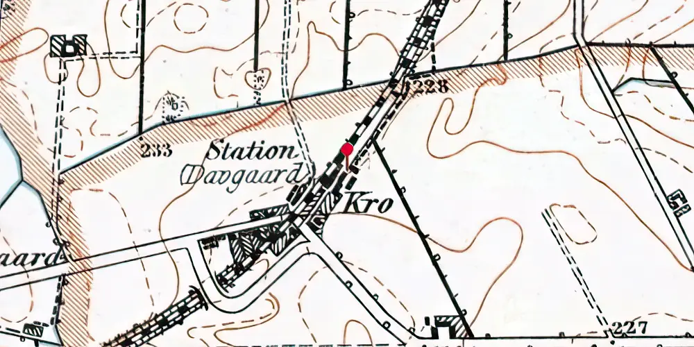 Historisk kort over Daugård Station Historisk kort over Daugård Station