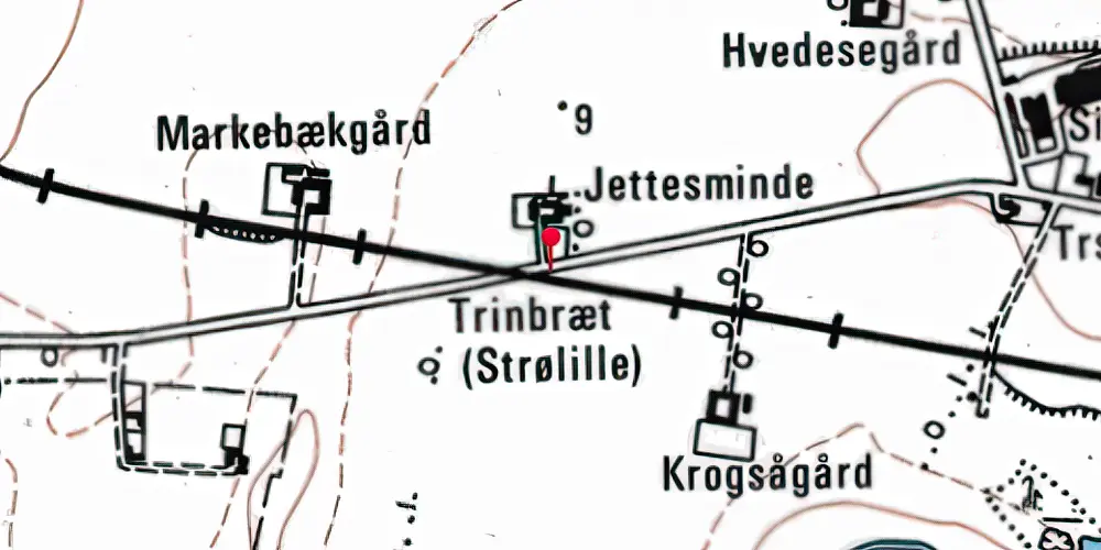 Historisk kort over Strølille Trinbræt