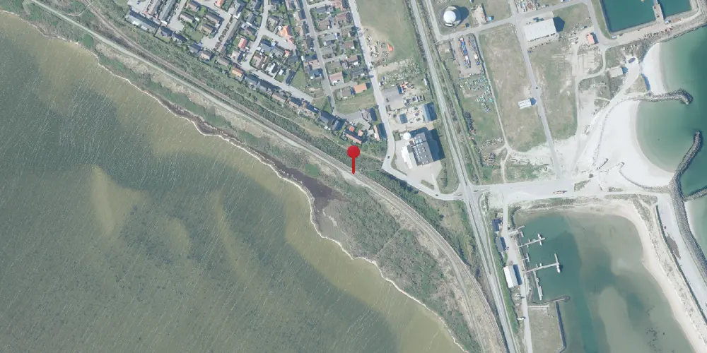 Historisk kort over Thyborøn Færge Trinbræt