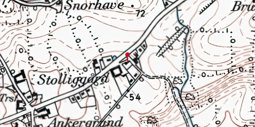 Historisk kort over Stollig Stationskro Historisk kort over Stollig Stationskro