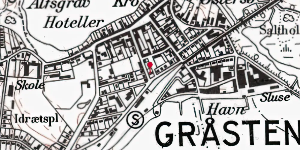 Historisk kort over Gråsten Amtsbanegård Historisk kort over Gråsten Amtsbanegård