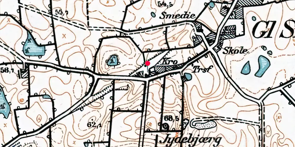Historisk kort over Skovbøl Stationskro Historisk kort over Skovbøl Stationskro
