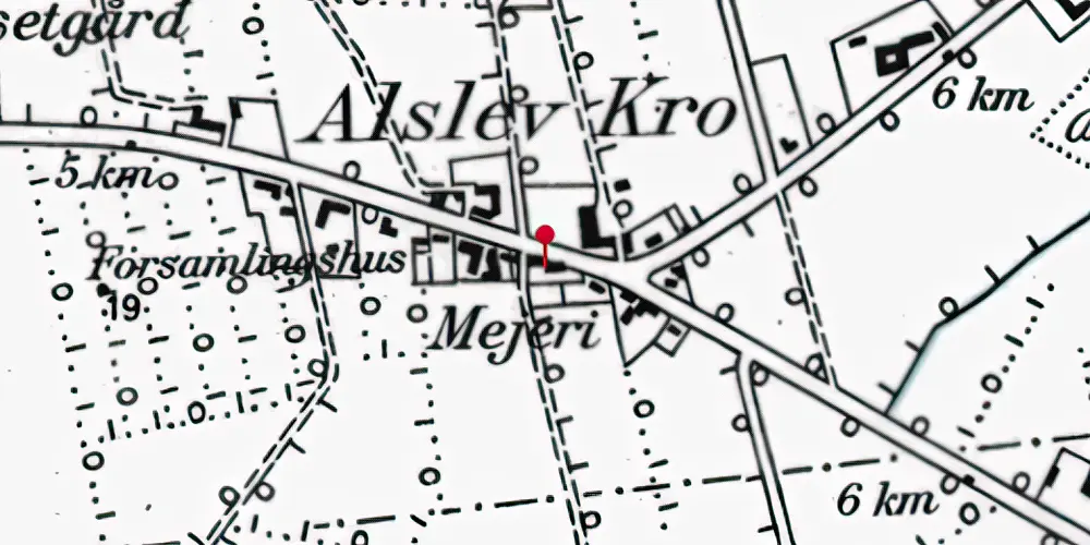 Historisk kort over Alslev Kro (Smalspor) Holdeplads Historisk kort over Alslev Kro (Smalspor) Holdeplads