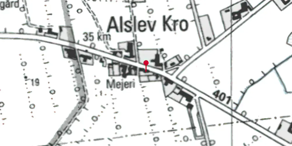 Historisk kort over Alslev Kro (Smalspor) Holdeplads Historisk kort over Alslev Kro (Smalspor) Holdeplads