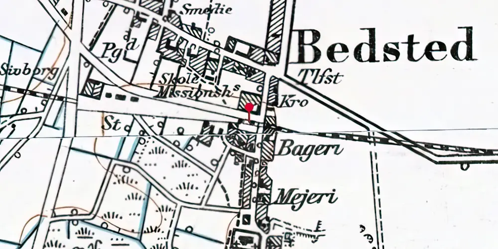 Historisk kort over Bedsted Løgum (Smalspor) Stationskro Historisk kort over Bedsted Løgum (Smalspor) Stationskro