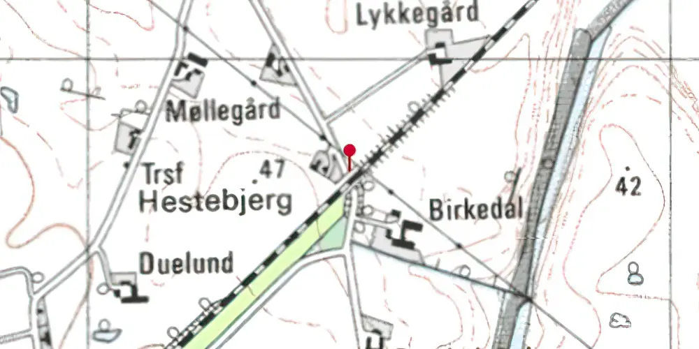 Historisk kort over Eriknauer Trinbræt Historisk kort over Eriknauer Trinbræt