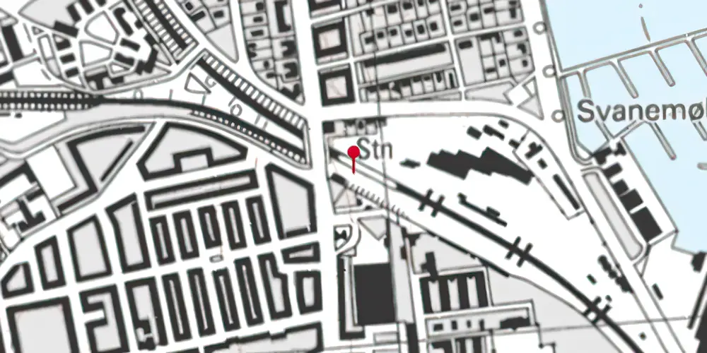 Historisk kort over Svanemøllen S-togsstation