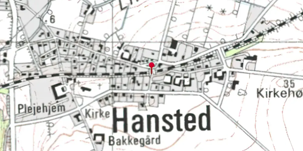 Historisk kort over Hansted Trinbræt