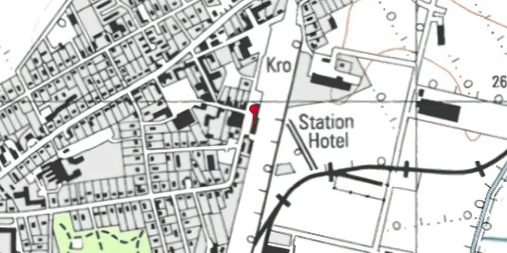 Historisk kort over Tinglev Station [1864-1957]