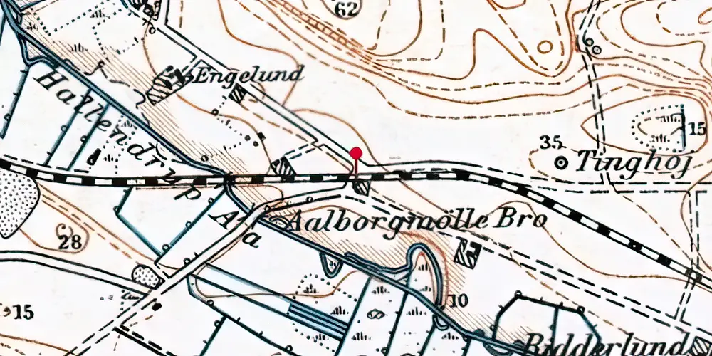 Historisk kort over Nødager Trinbræt med Sidespor Historisk kort over Nødager Trinbræt med Sidespor