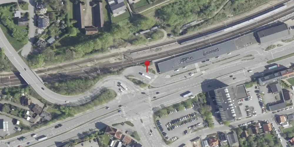 Historisk kort over Skanderborg Station [1868-1983]
