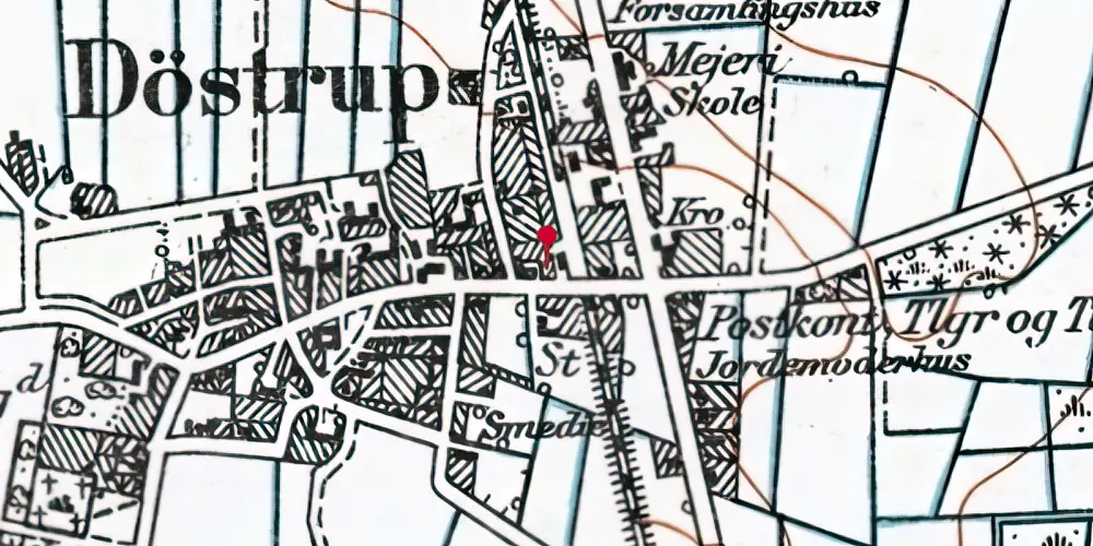 Historisk kort over Døstrup (Sønderjylland) Trinbræt Historisk kort over Døstrup (Sønderjylland) Trinbræt