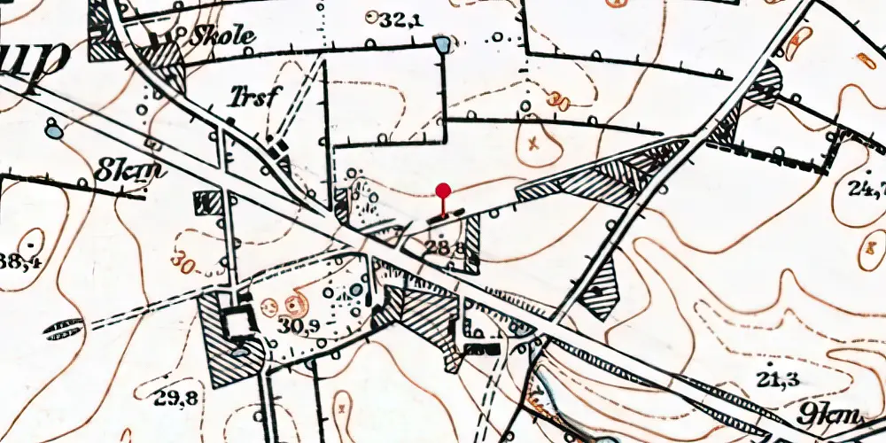 Historisk kort over Kelstrup Bad Station