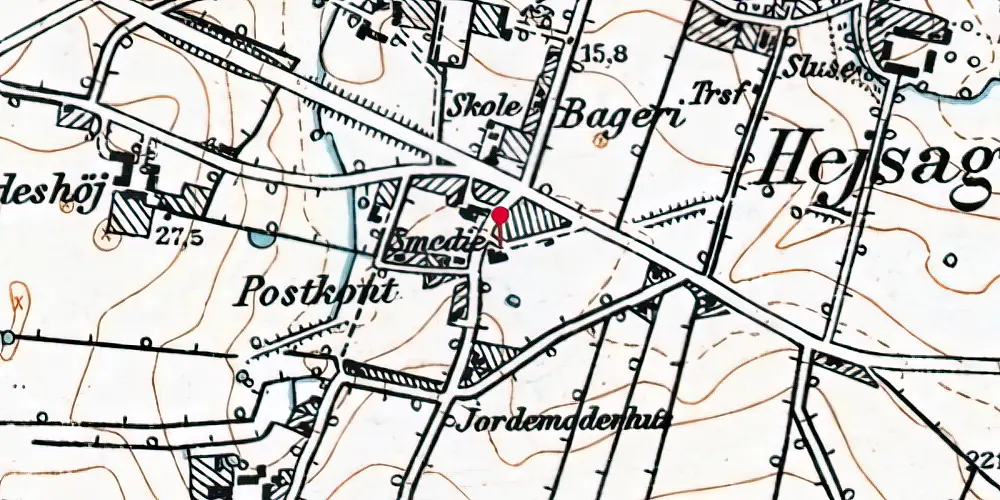 Historisk kort over Hejsager Station Historisk kort over Hejsager Station