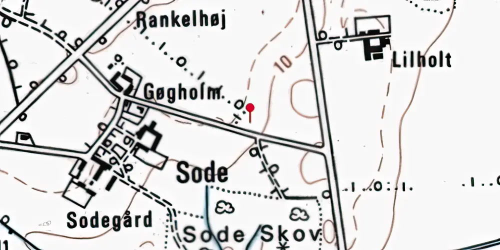 Historisk kort over Sode Holdeplads Historisk kort over Sode Holdeplads