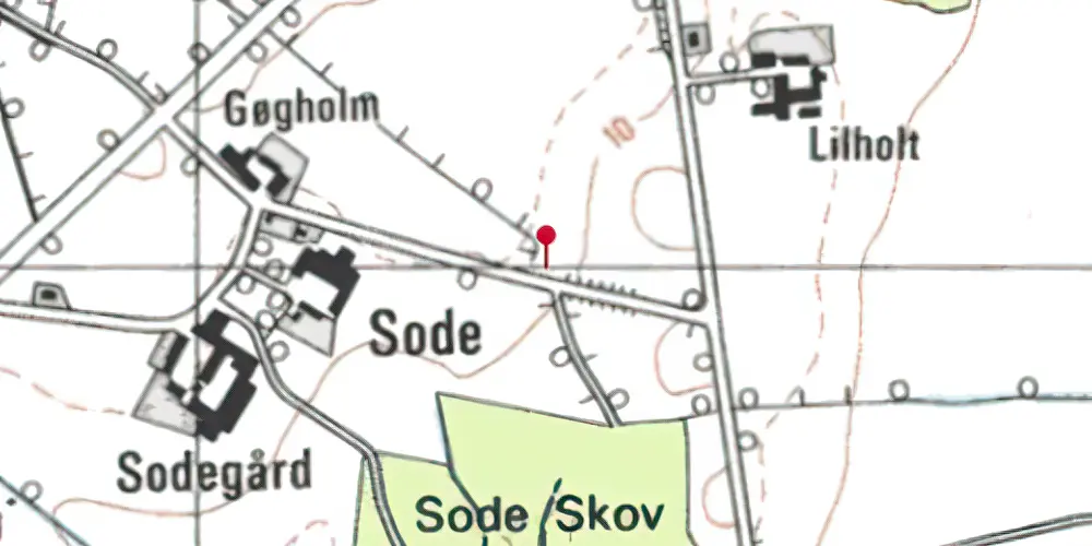 Historisk kort over Sode Holdeplads Historisk kort over Sode Holdeplads