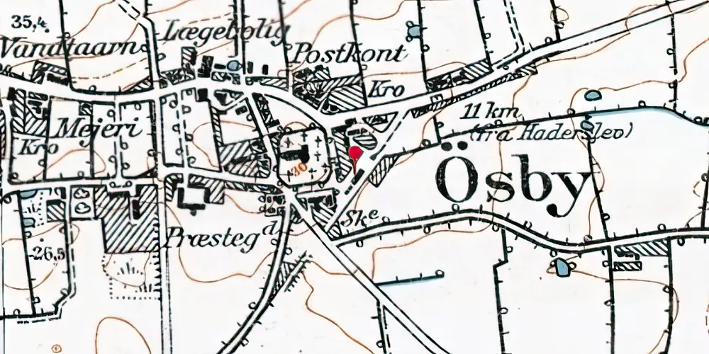 Historisk kort over Øsby Station Historisk kort over Øsby Station
