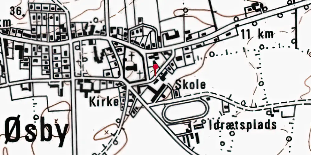Historisk kort over Øsby Station Historisk kort over Øsby Station