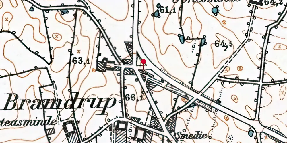 Historisk kort over Sønder Bramdrup Station Historisk kort over Sønder Bramdrup Station