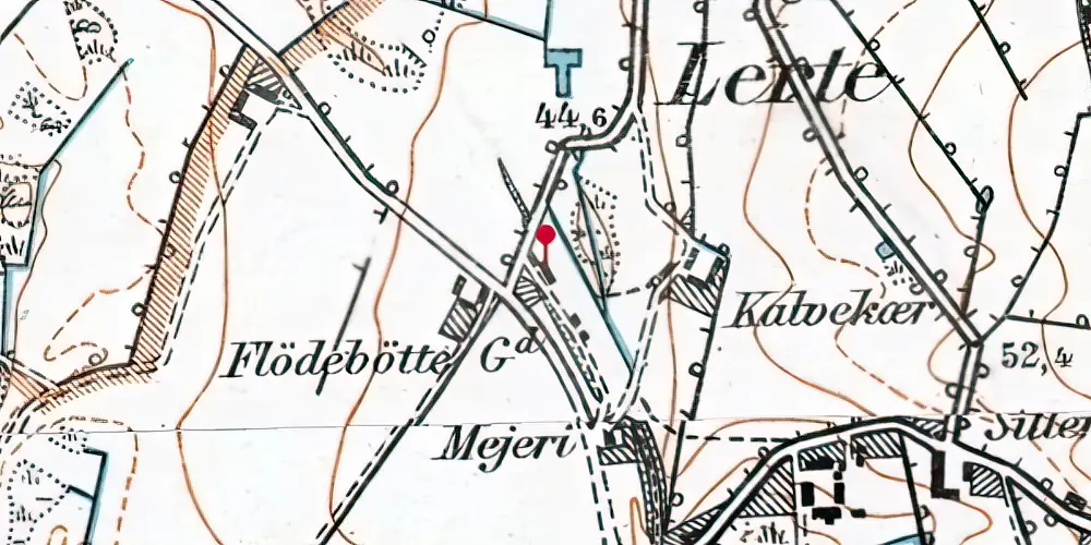 Historisk kort over Lerte Station Historisk kort over Lerte Station