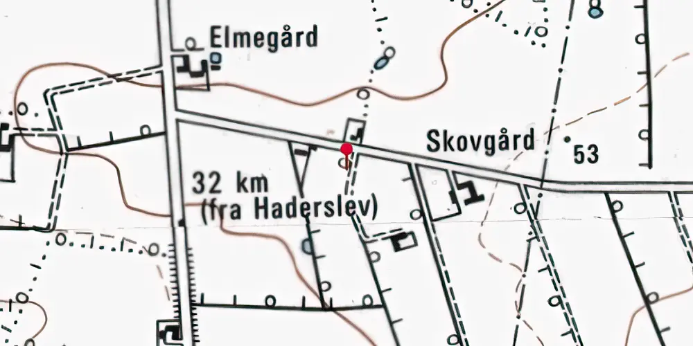 Historisk kort over Skodborgskov Holdeplads med sidespor Historisk kort over Skodborgskov Holdeplads med sidespor