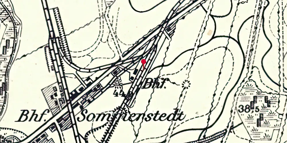 Historisk kort over Sommersted Amtsbanegård Historisk kort over Sommersted Amtsbanegård