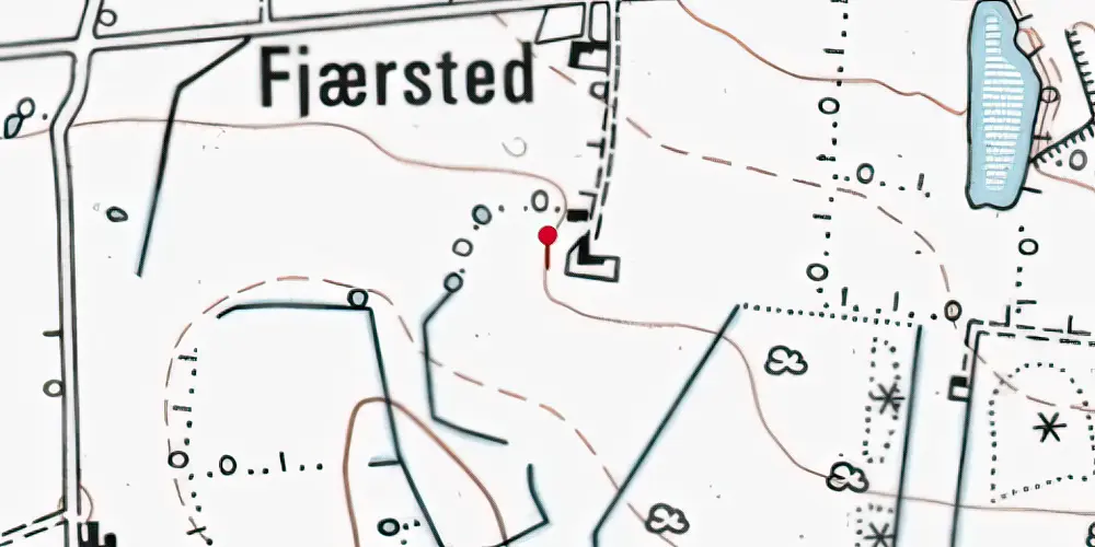 Historisk kort over Fjersted Trinbræt med Sidespor Historisk kort over Fjersted Trinbræt med Sidespor