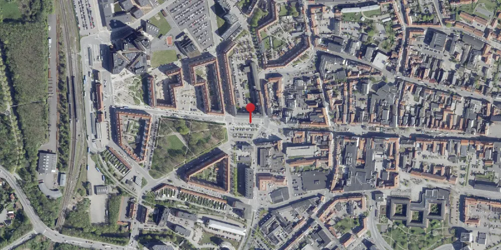 Historisk kort over Horsens Privatbanestation Historisk kort over Horsens Privatbanestation