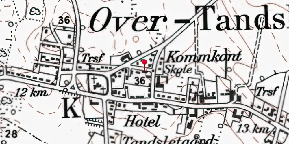 Historisk kort over Tandslet Station