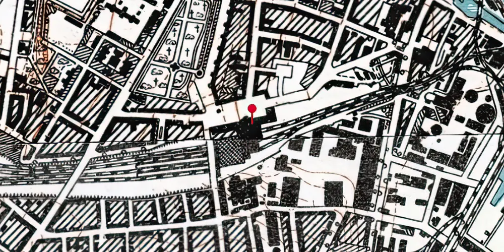 Historisk kort over Aarhus Hovedbanegård Historisk kort over Aarhus Hovedbanegård