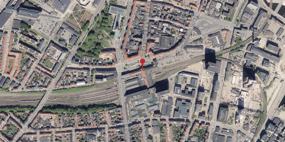 Historisk kort over Aarhus Hovedbanegård Historisk kort over Aarhus Hovedbanegård