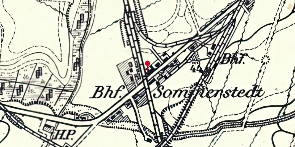 Historisk kort over Sommersted Teknisk Station Historisk kort over Sommersted Teknisk Station