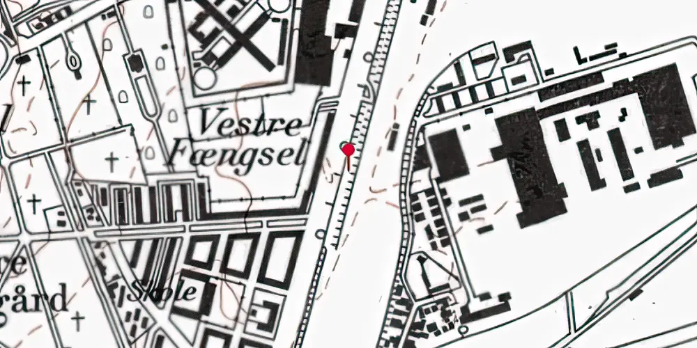 Historisk kort over Bavnehøj (Nord) Teknisk Station