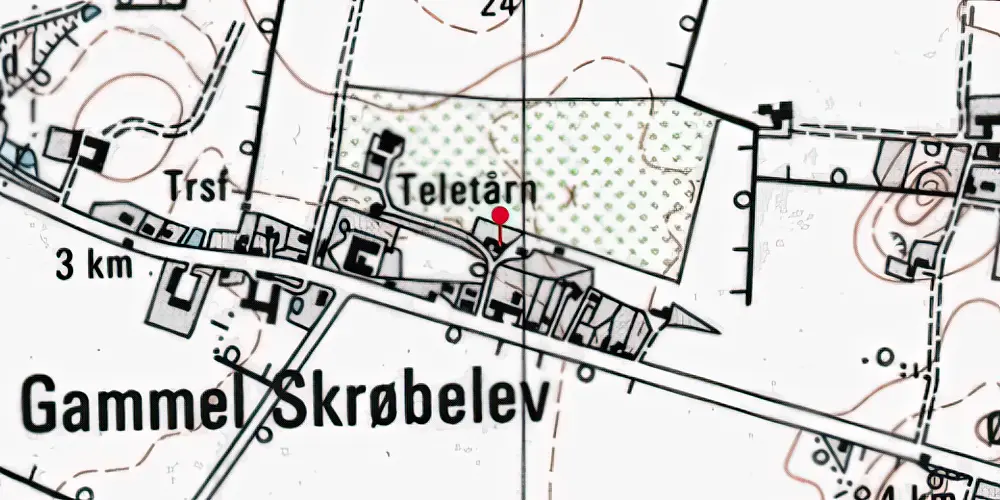 Historisk kort over Skrøbelev Station Historisk kort over Skrøbelev Station