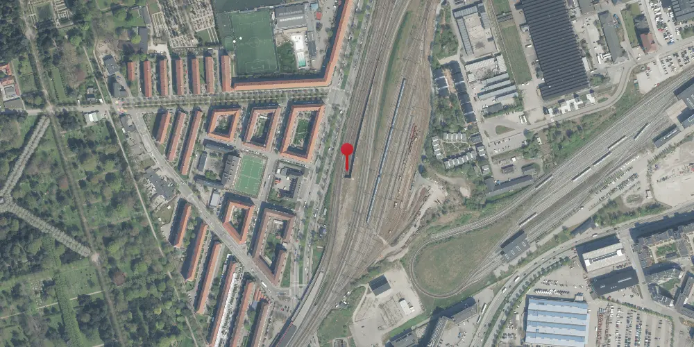 Historisk kort over Bavnehøj (Syd) Teknisk Station