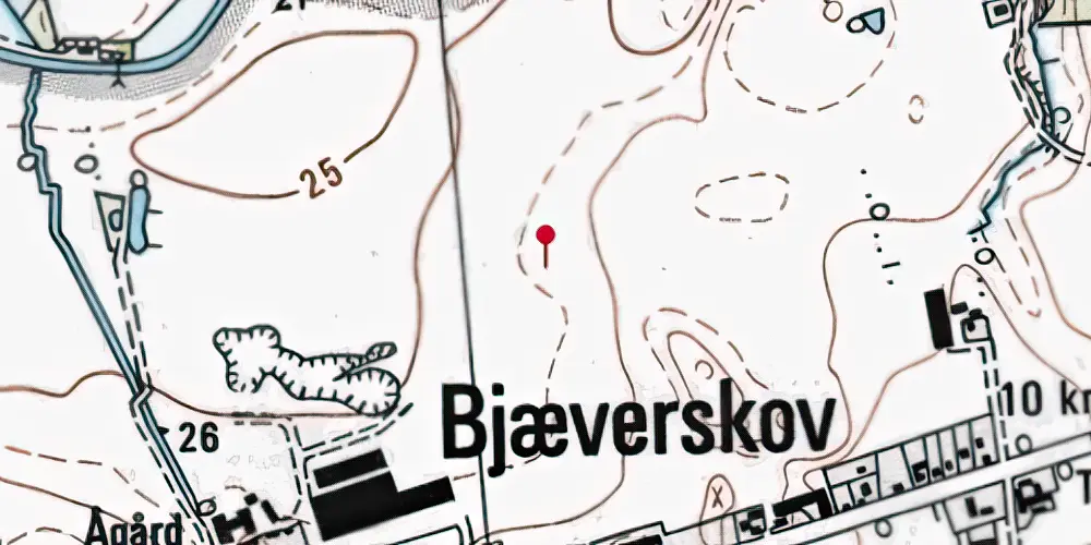 Historisk kort over Bjæverskov Teknisk Station Historisk kort over Bjæverskov Teknisk Station