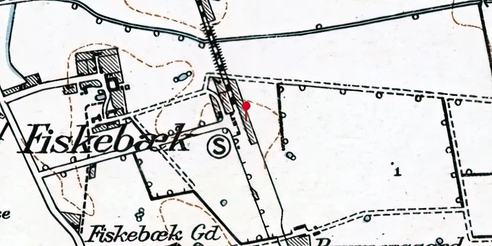 Historisk kort over Fiskebæk Teknisk Station Historisk kort over Fiskebæk Teknisk Station