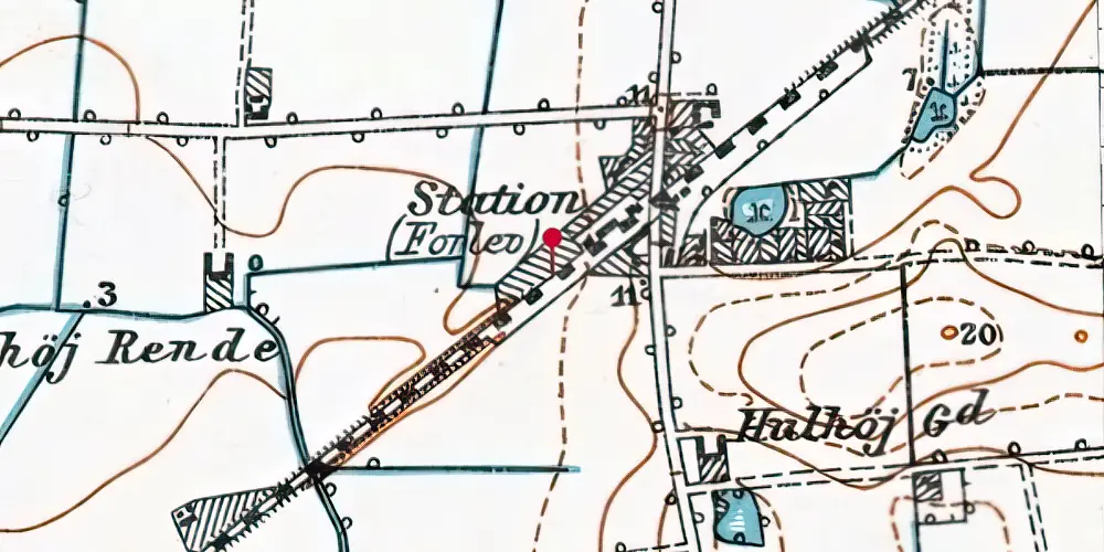 Historisk kort over Forlev Teknisk Station Historisk kort over Forlev Teknisk Station