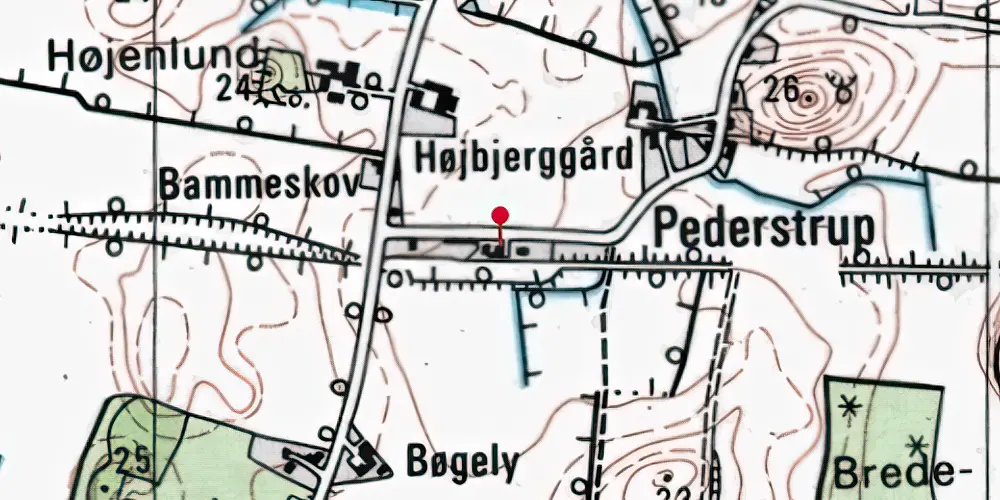 Historisk kort over Krogsbjerg Station Historisk kort over Krogsbjerg Station